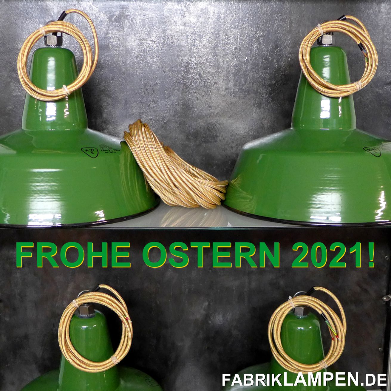 Emaillelampen, Fabriklampen, Industrielampen, Ostern